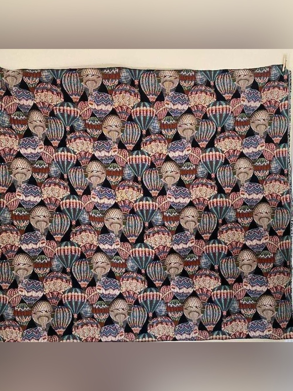 Vintage tapestry fabric hot air balloon whimsical diy project material